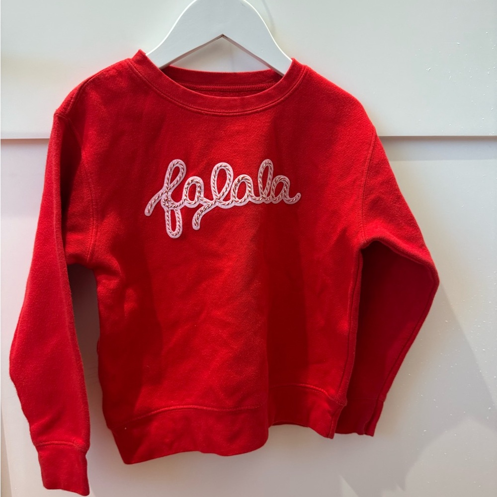 Sweet Wink Red Kids Sweatshirt with Festive Embroidery